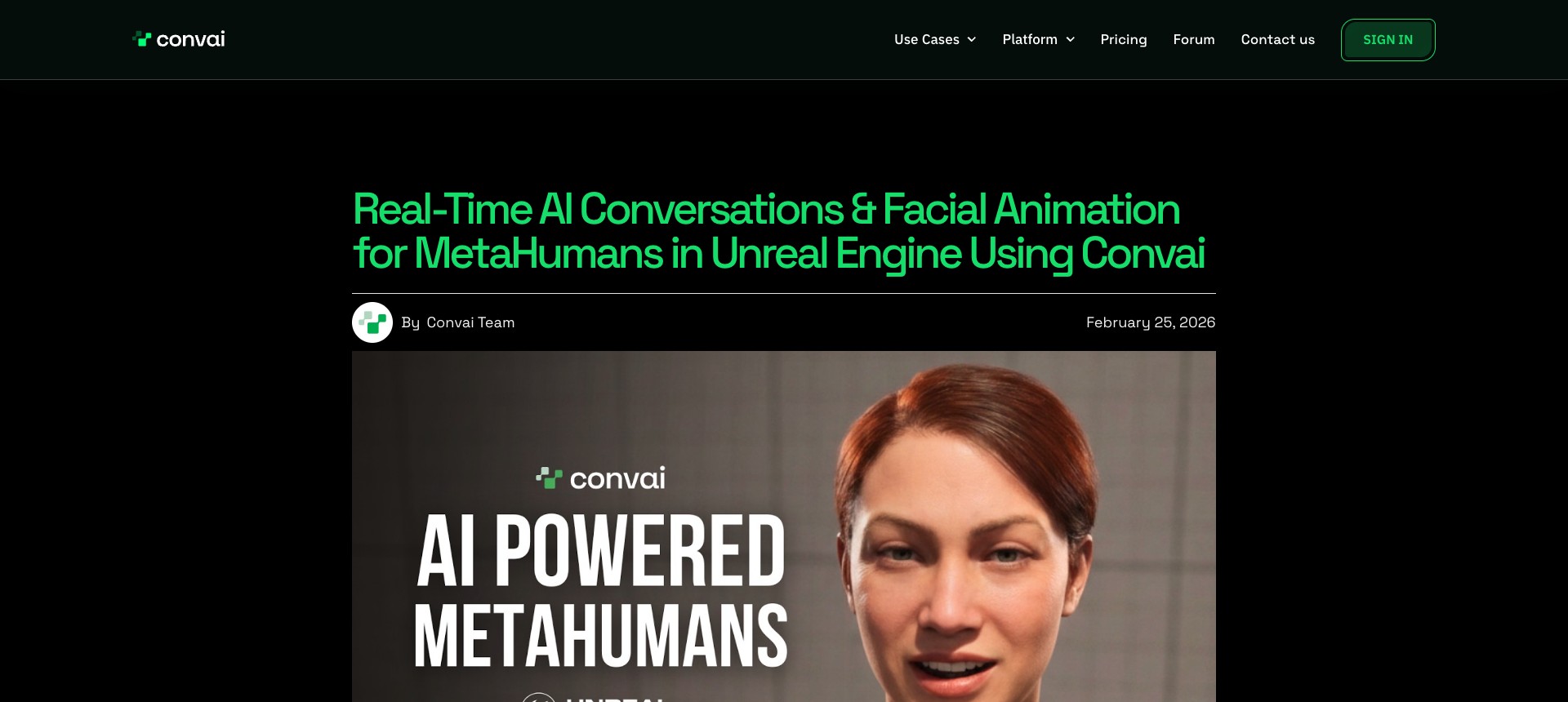 Convai AI Powered MetaHumans in Unreal Engine with NeuroSync facial animation
