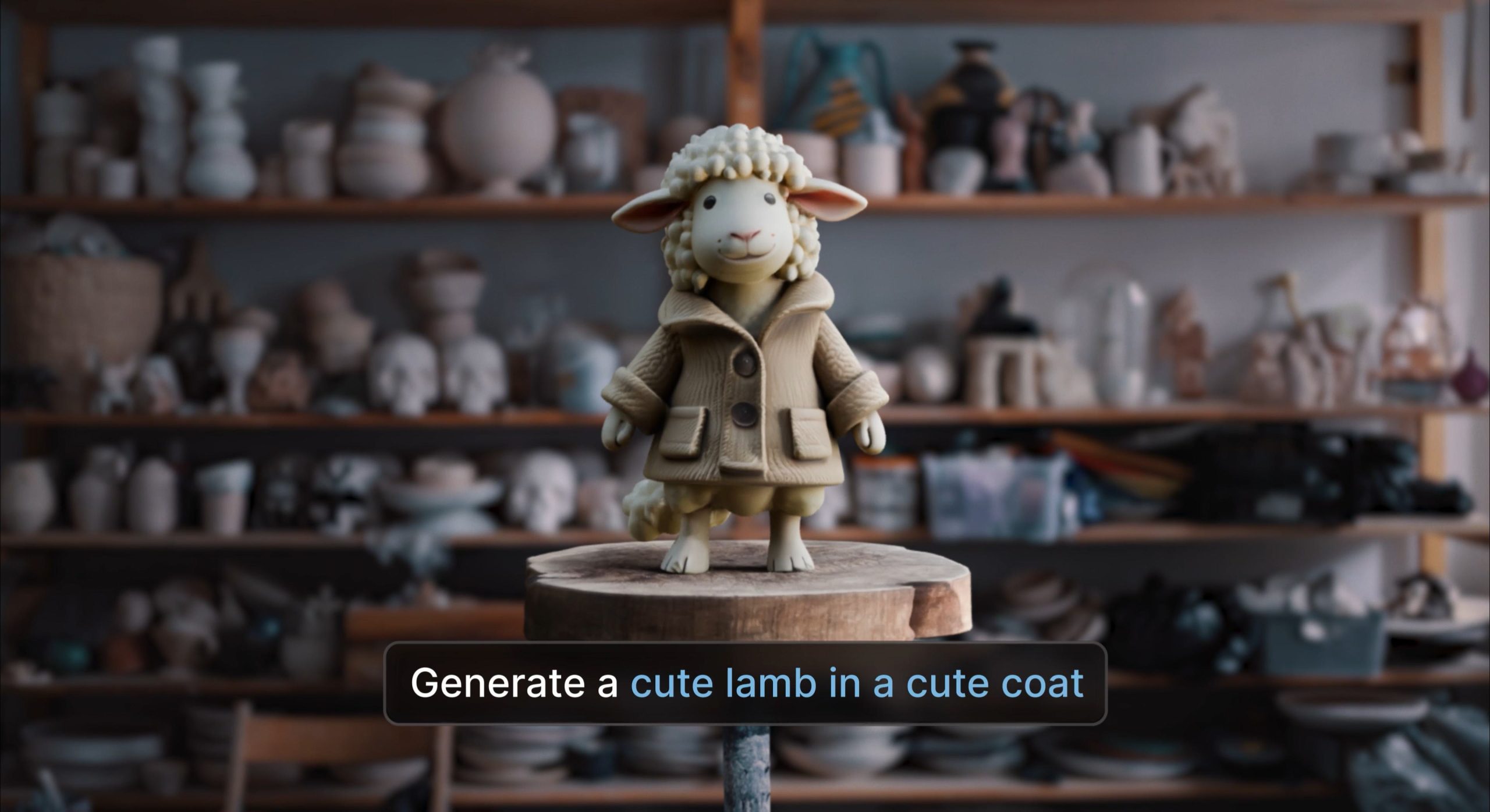 Wonder 3D - Cute lamb in a coat, AI-generated 3D model