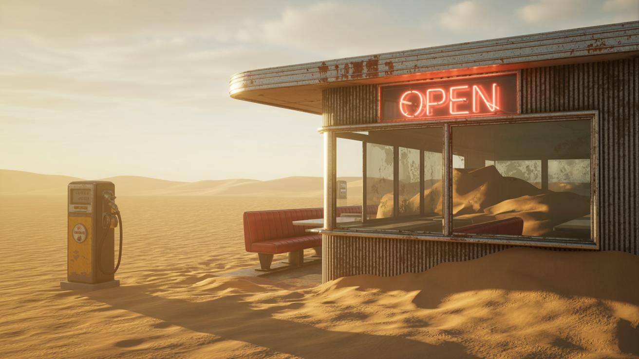AI-generated desert diner scene from World Labs Marble