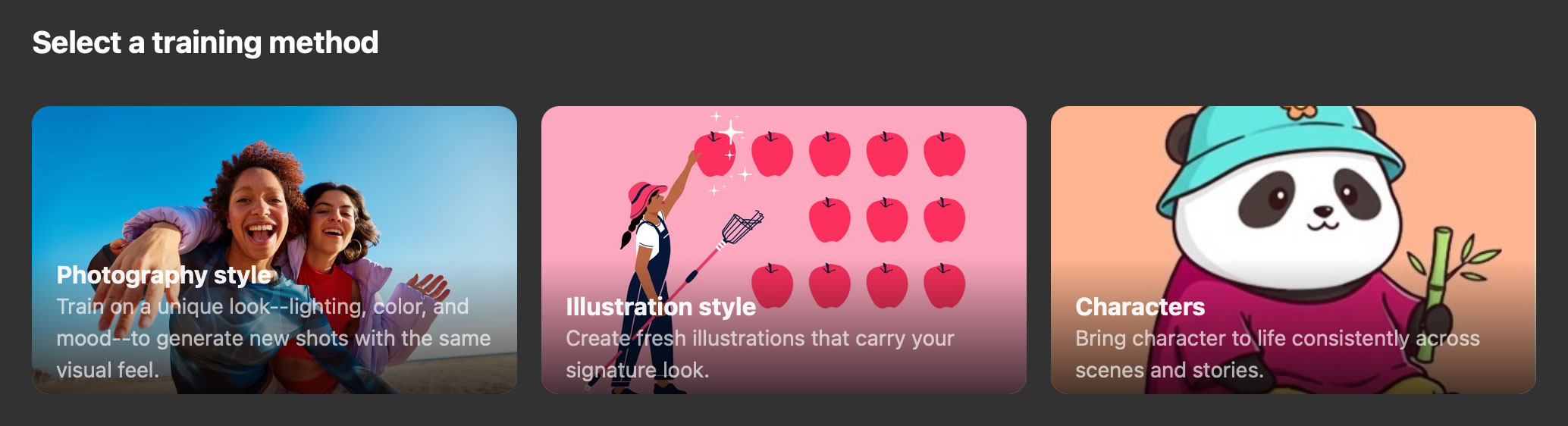 Adobe Firefly Custom Models training interface — upload images and configure your model