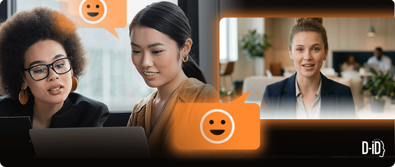 D-ID V4 interface showing real-time avatar conversation