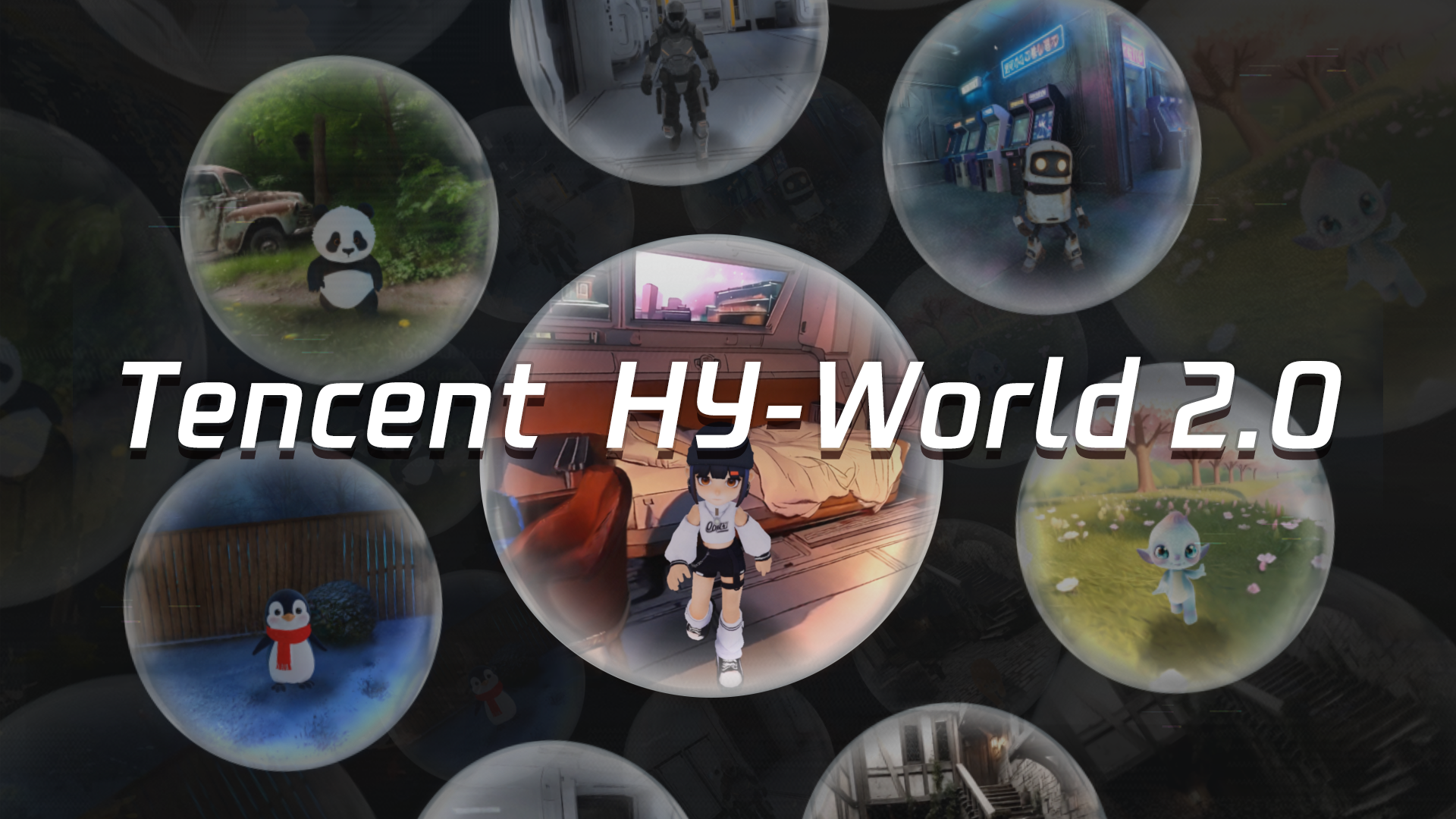 HunyuanWorld 2.0 — teaser showing a 3D world generated from a single image