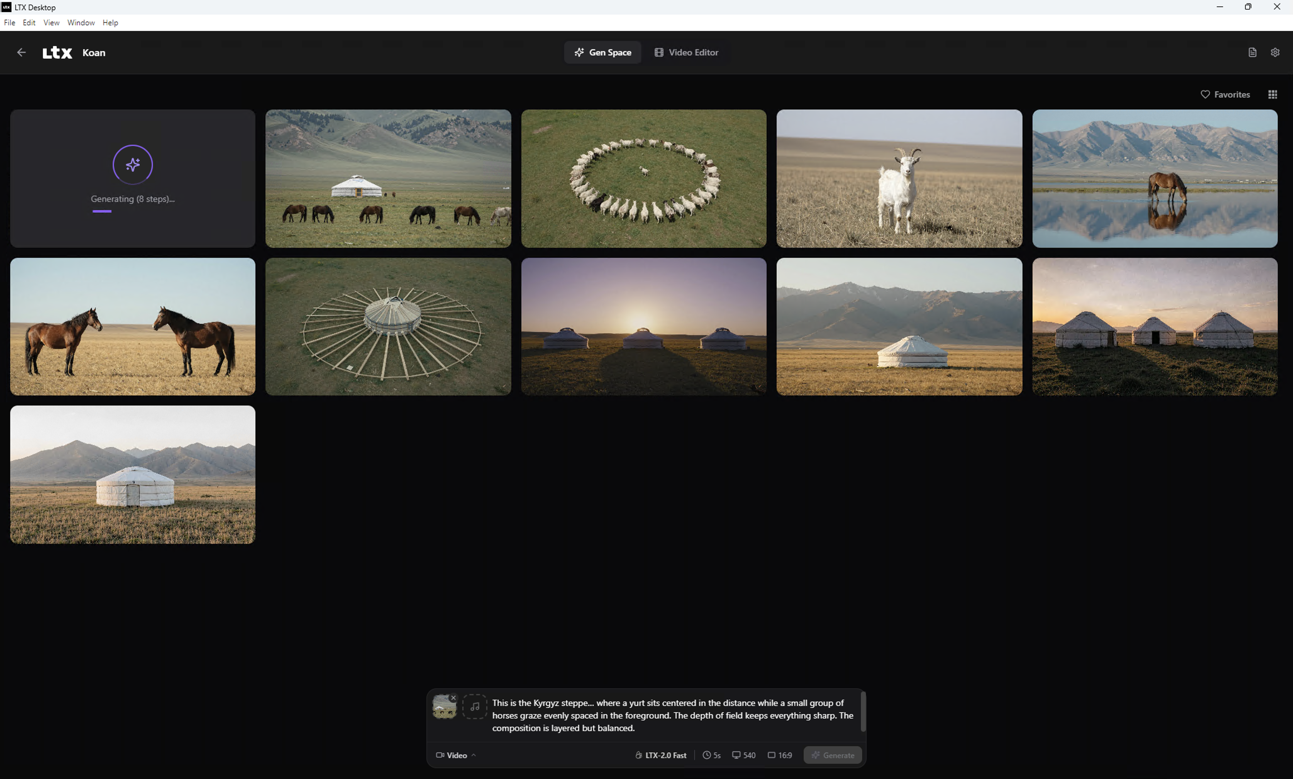 LTX Desktop — local video generation interface
