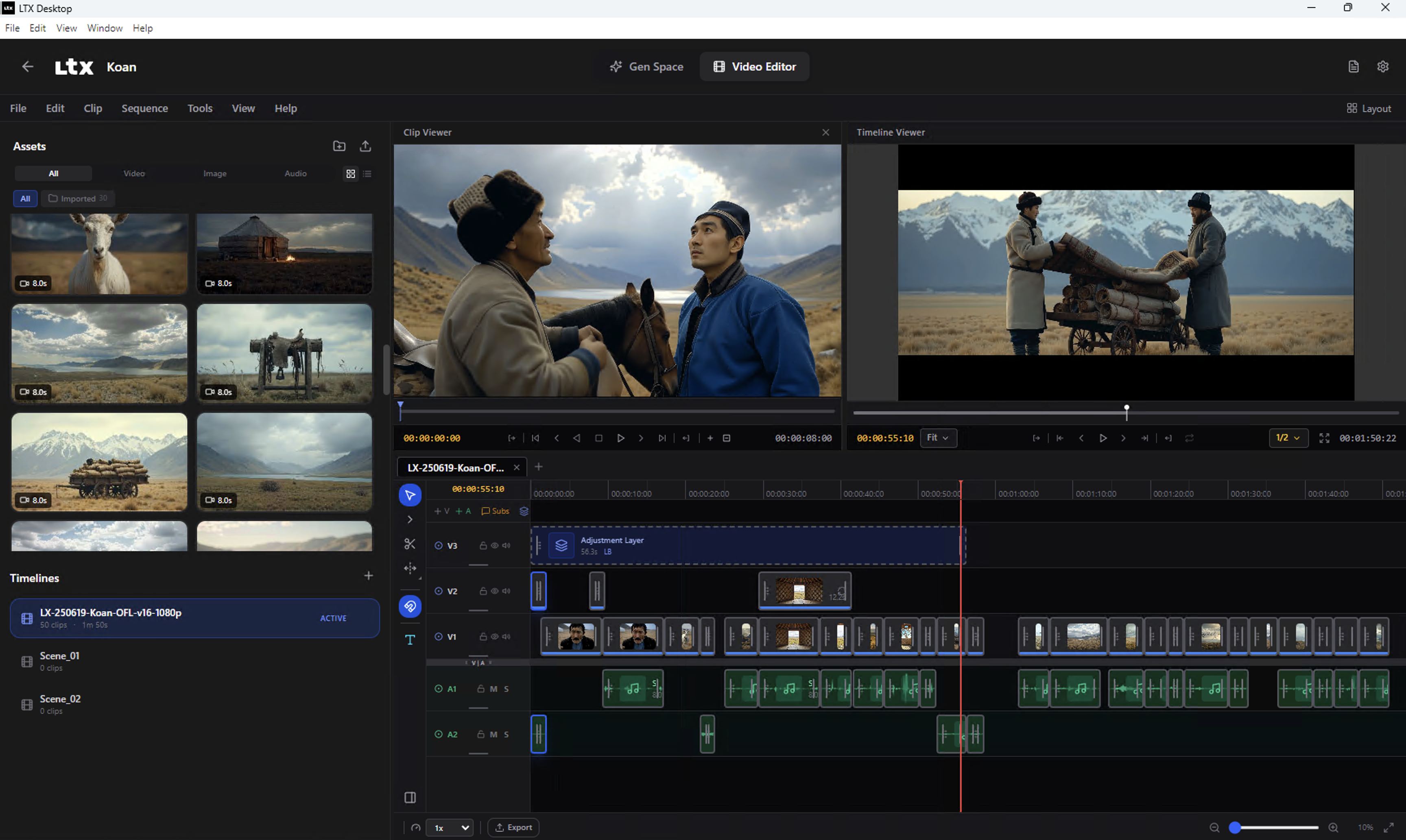 LTX Desktop — built-in video editor with timeline