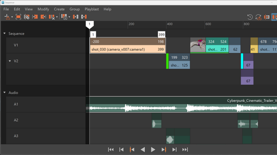 Maya 2027 rebuilt Sequencer — modern high-DPI timeline for multi-shot editing