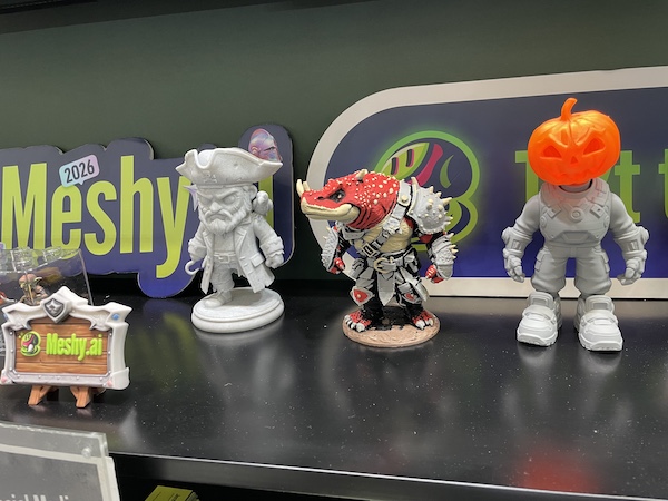 Meshy AI booth at RAPID+TCT 2026 conference Boston