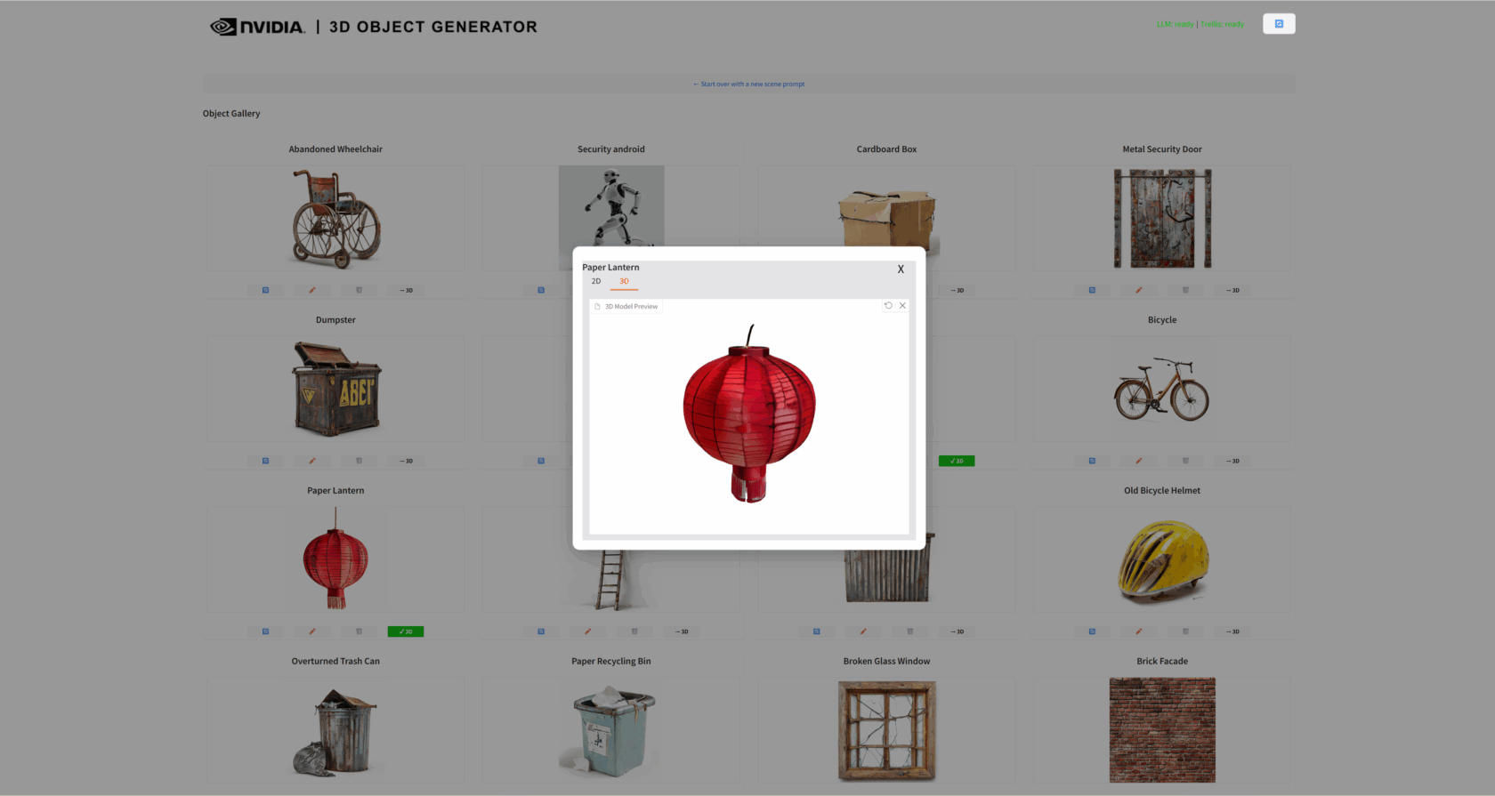 Sample objects generated by the NVIDIA AI Blueprint for 3D Object Generation