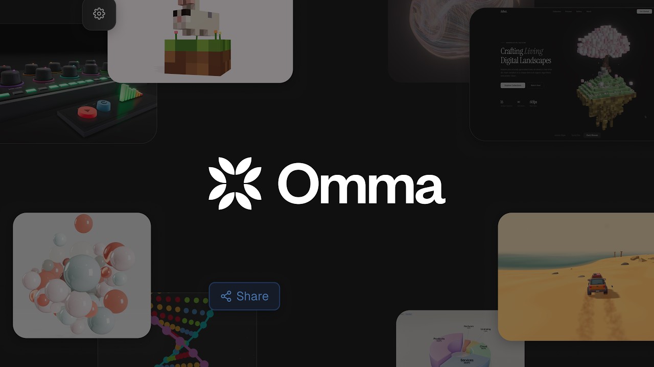 Omma by Spline demo — interactive 3D web experience generated from text