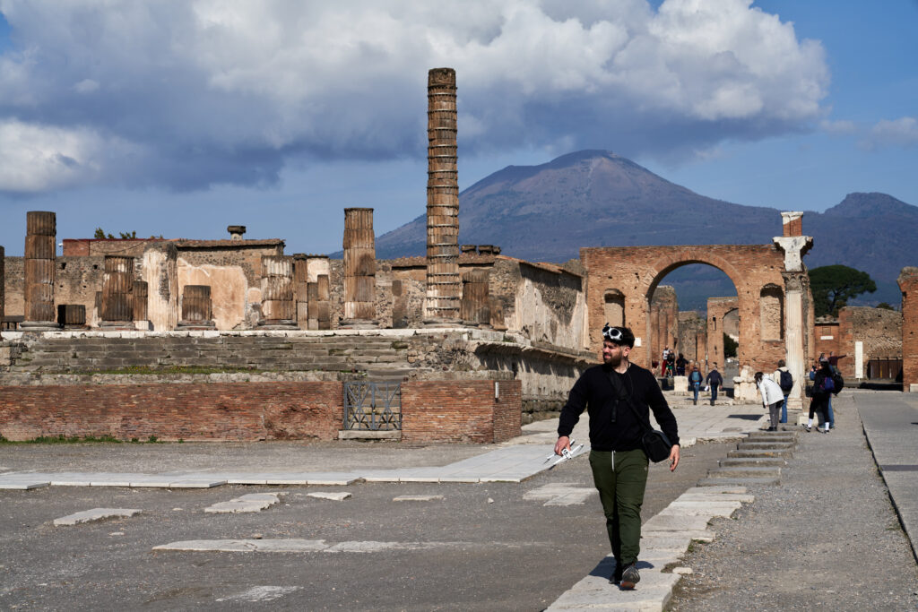 CyArk team capturing Pompeii with the Antigravity A1 drone for Project ETERNAL