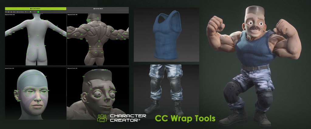 Reallusion CC Wrap mesh wrapping AI-generated models into Character Creator topology