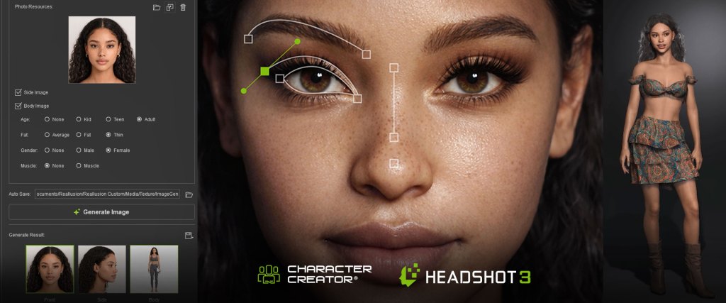 Reallusion Headshot 3 image-to-3D head reconstruction