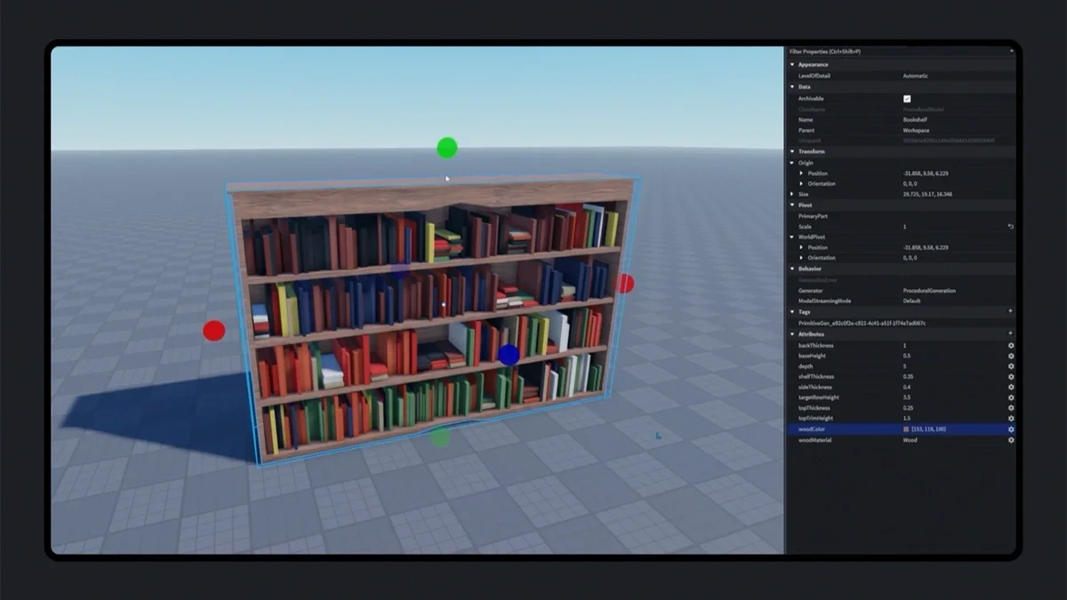 Roblox Procedural Model Generation — AI generates relationship-aware 3D models