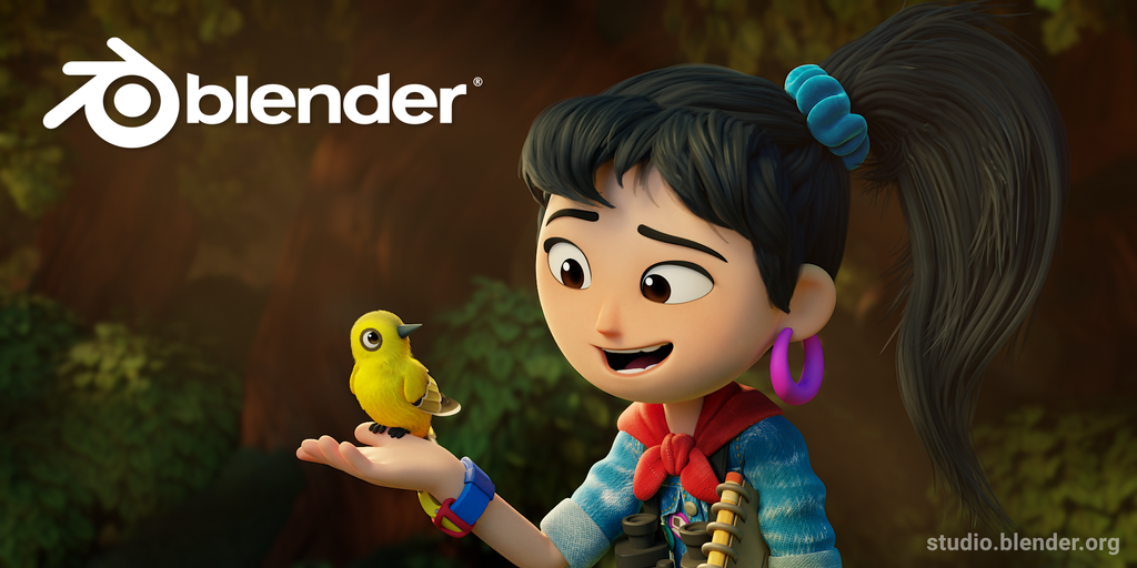 Blender Studio splash artwork made by human artists
