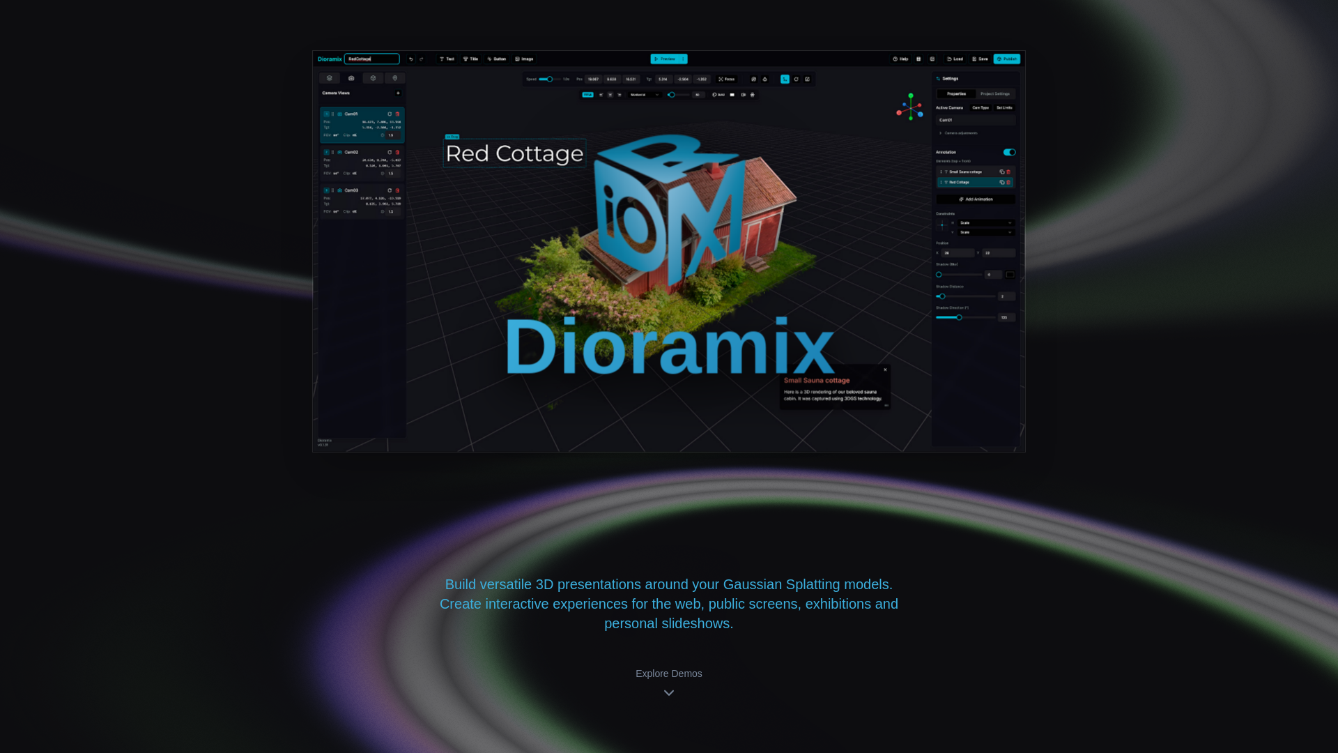 Dioramix narrative 3D editor preview