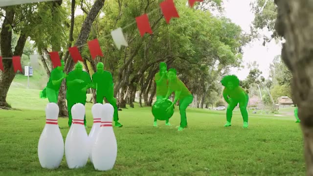 VOID example: bowling scene object removal with physics-aware results
