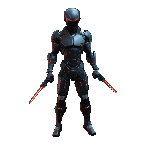 A cyber ninja 3D model generated from a text prompt using TRELLIS.2 inside StableGen