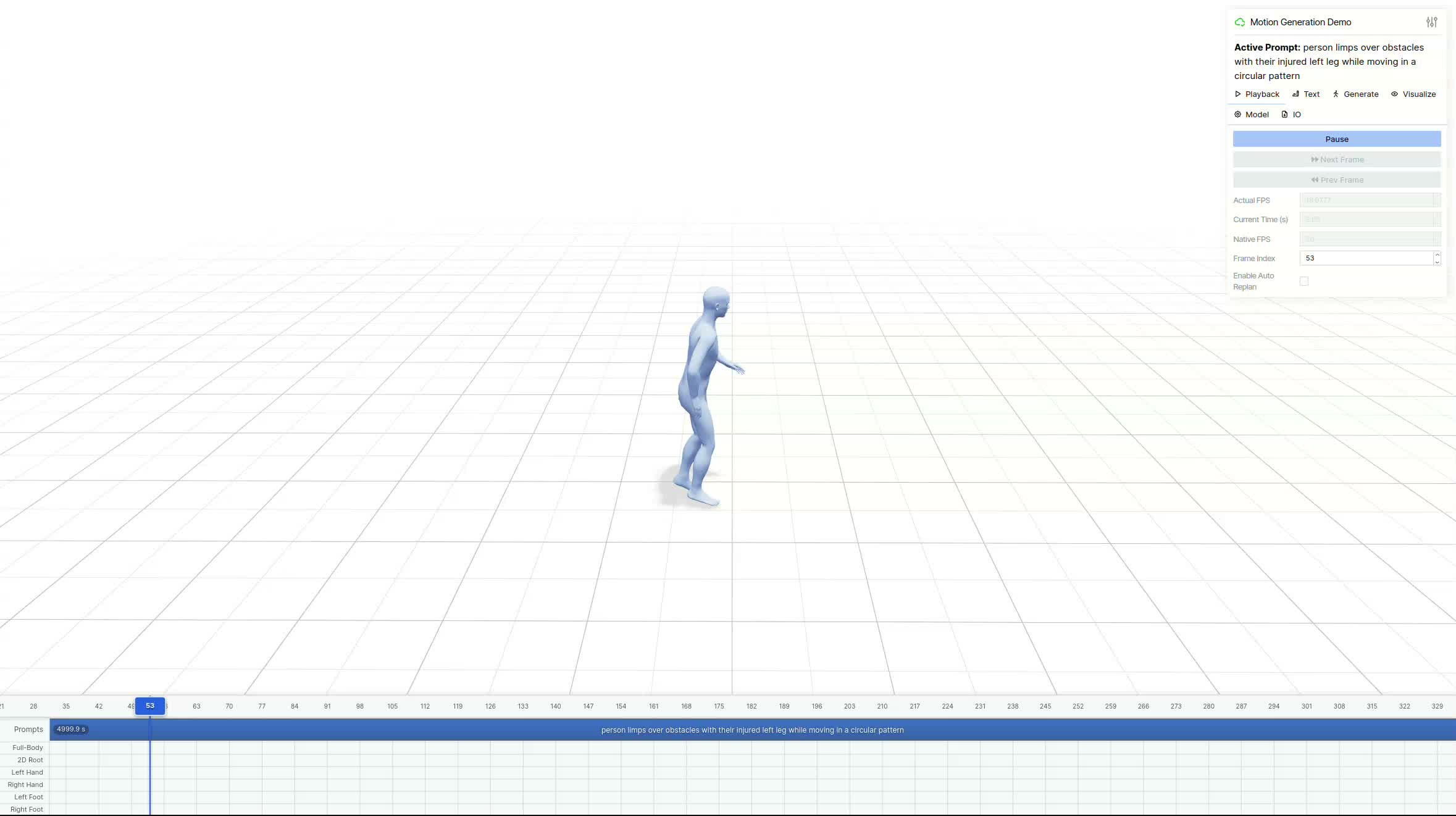 ARDY generating a limping motion from the text prompt about an injured leg