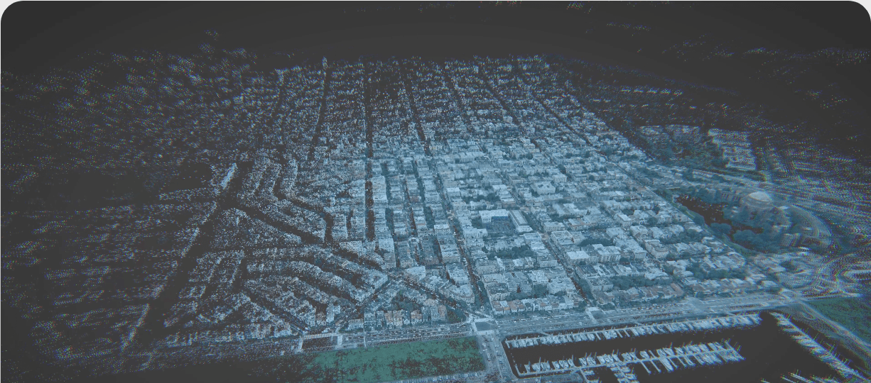 Aerial Gaussian splat capture of a dense city