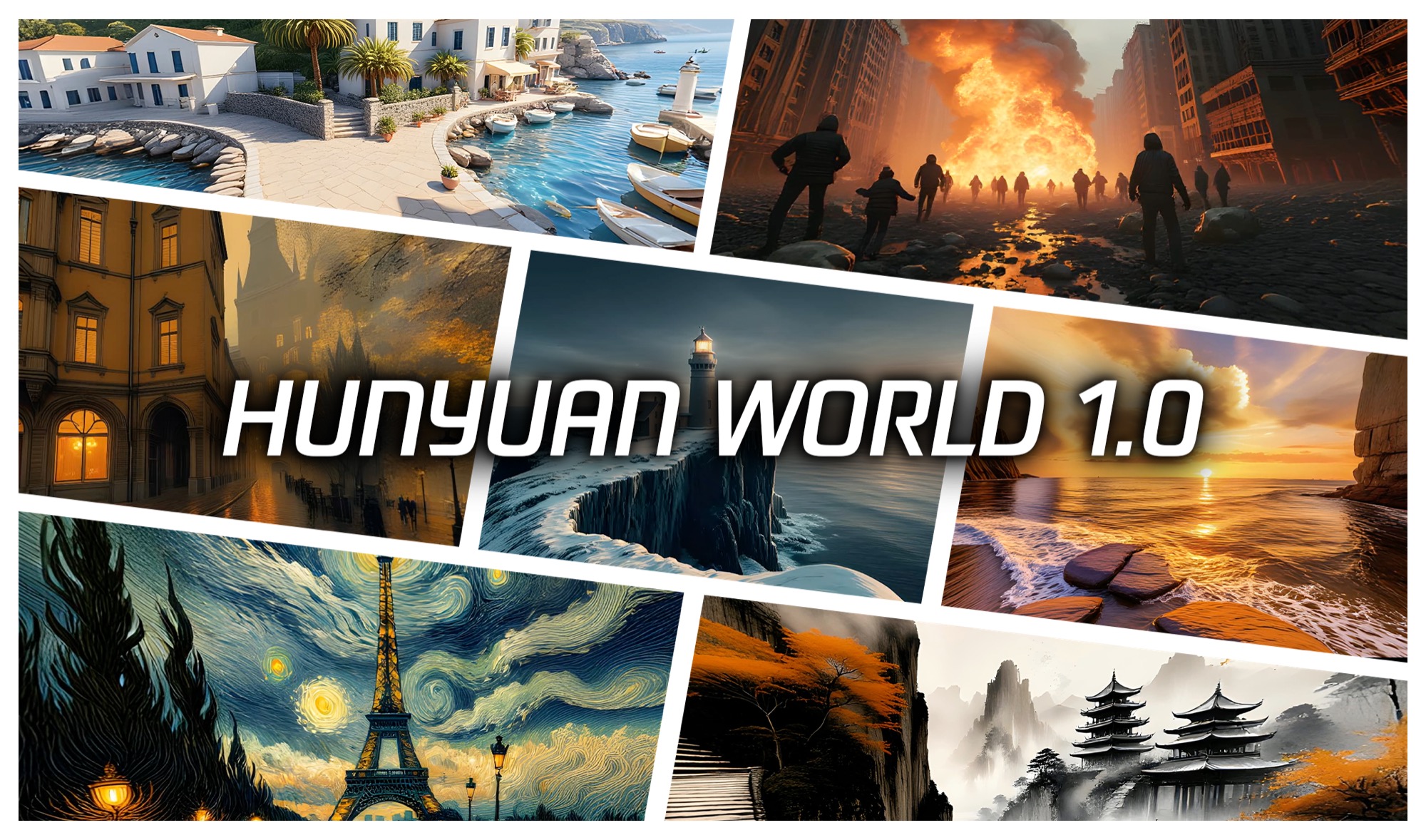 Tencent HunyuanWorld multi-view to Gaussian splat reconstruction examples