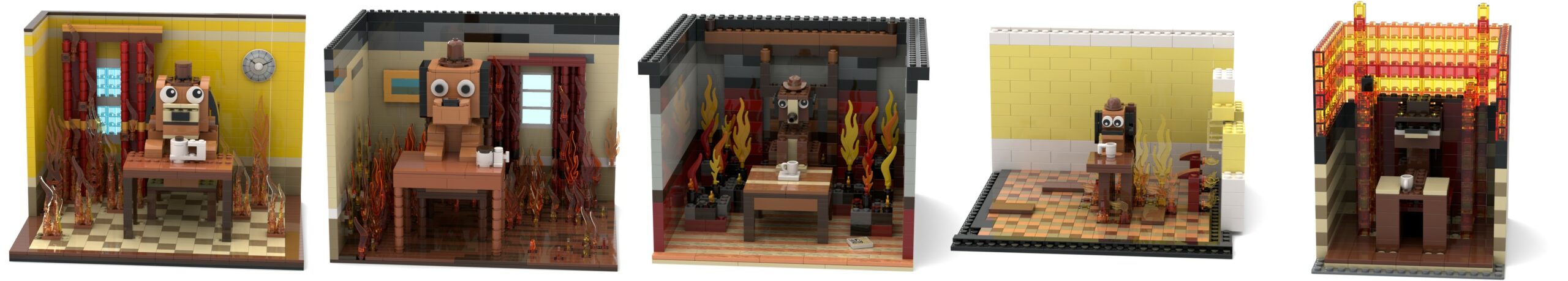 Large-scale AI LEGO builds from the BrickBench Set setting, ranging from 400 to 4000 parts